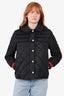 Gucci Black Light Quilted Web Jacket with Pearl GG Buttins size 44