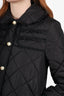 Gucci Black Light Quilted Web Jacket with Pearl GG Buttins size 44
