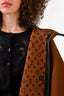 Louis Vuitton Brown/Monogram Wool Hooded Cape with Leather Trim Size 40