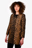 Red Valentino Heart Shape Leopard Printed Coat Size 38
