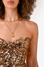 V. Chapman Gold Sequin 'Betty' Strapless Maxi Dress Est. Size S