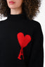 Ami Black Wool Logo Turtle Neck Sweater Size S