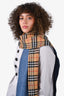 Burberry Brown/Blue Cashmere Tartan Scarf