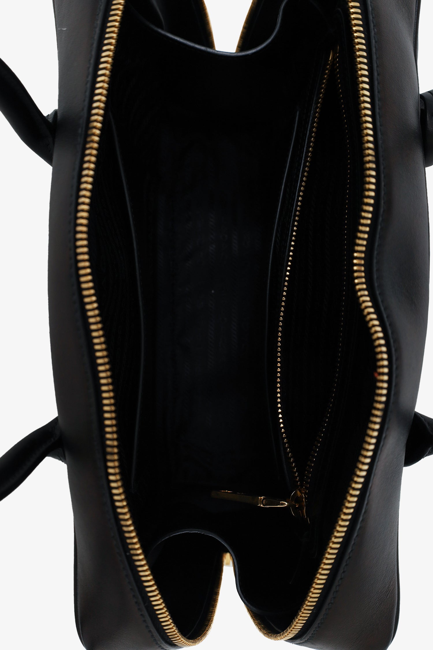 Prada Black Leather Medium Mirage Top Handle Bag with Strap – Mine