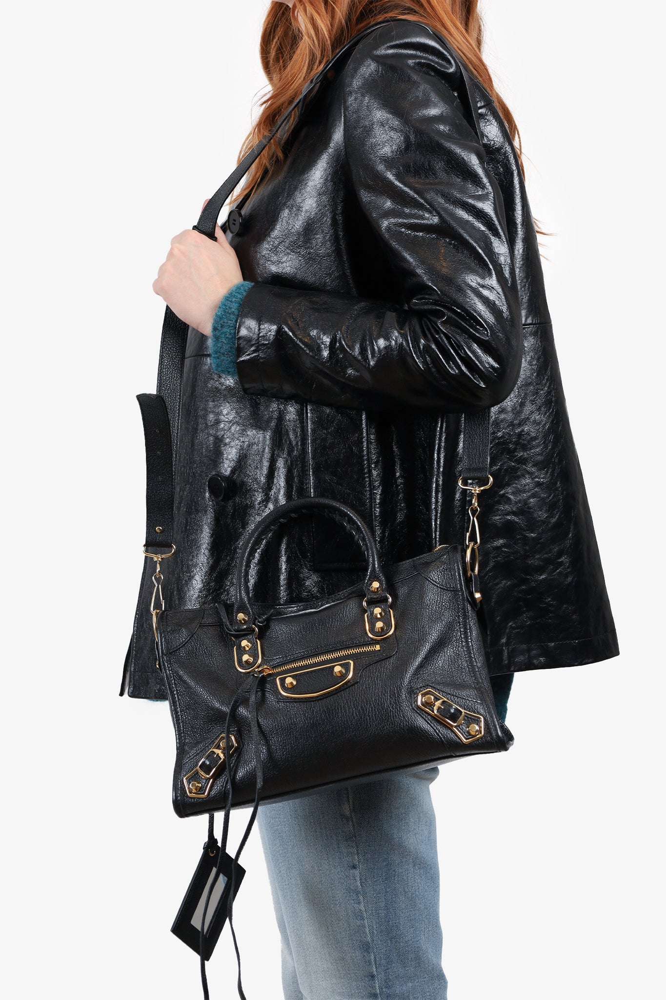 Valentino Black Leather Double Breasted Jacket Size 6