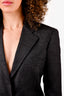 D&G Dolce & Gabbana Grey Wool Pinstriped Cropped Blazer Size 40