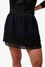 Louis Vuitton Navy/Black Overlay Mini Skirt Size 38