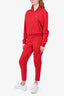 Balenciaga Red Track Zip-Up Jacket with Track Pants Set Size 46/48 Men's