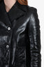 Valentino Black Leather Double Breasted Jacket Size 6