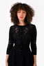 Diane Von Furstenberg Black Wool Lace Detailed Cardigan Size XS