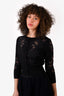Diane Von Furstenberg Black Wool Lace Detailed Cardigan Size XS