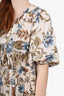 Zimmermann Cream Floral Print Dress with Fringe Size 0