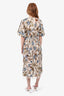 Zimmermann Cream Floral Print Dress with Fringe Size 0