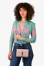 Saint Laurent Light Blush Pink Croc Embossed Leather Small 'Kate' Crossbody Bag
