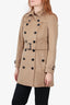 Burberry London Tan Wool/Cashmere Double-Breasted Belted Coat Size 4