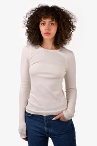 Joseph Cream Silk Blend Knit Sweater Size S