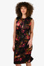 Prada Black/Multi Printed 'Doppio Floral' Sleeveless Dress Estimated Size S-M