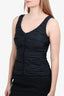 Lida Baday Black Rushed Sleeveless Top Size 6