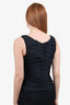 Lida Baday Black Rushed Sleeveless Top Size 6