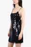 Ronny Kobo Black Sequins Sleeveless Mini Dress Size S