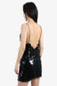 Ronny Kobo Black Sequins Sleeveless Mini Dress Size S
