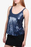 Ports Navy Silk Sequin Sleeveless Top size 4