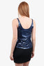 Ports Navy Silk Sequin Sleeveless Top size 4