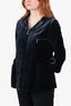 Louis Vuitton Navy Blue Velvet Zip-Up Jacket Size 38