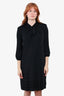 Burberry Black Necktie Tiered Midi Dress Size 42