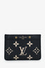 Louis Vuitton Black/Cream Leather Empreinte Giant Monogram Cardholder