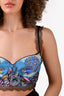 Versace Blue Silk Lace Seashell Bralette Top Size 36