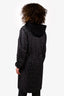 Louis Vuitton Black Silk Polka Dot Reversible Hooded Coat Size 36