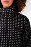 Louis Vuitton Black Silk Polka Dot Reversible Hooded Coat Size 36