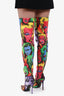Versace Multicolor Silk Pop Art Tribute Andy Warhol Print Over Knee Boots Size 39