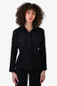 Issey Miyake Fête Black Pleats Please Button Down Top Size 2