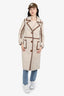 Stand Studio Beige/Brown Kenzie Patent-edged Faux-shearling Coat Size 32