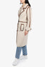 Stand Studio Beige/Brown Kenzie Patent-edged Faux-shearling Coat Size 32