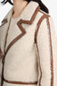 Stand Studio Beige/Brown Kenzie Patent-edged Faux-shearling Coat Size 32