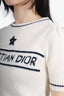 Christian Dior Cream/Black Wool/Cashmere Logo Embroidery Sweater Size 2
