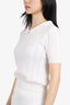 Blue Label Burberry White Knit Top Size 38