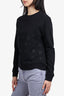 Saint Laurent Black Cotton Sequin Star Embellished Sweatshirt Size S