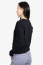 Saint Laurent Black Cotton Sequin Star Embellished Sweatshirt Size S