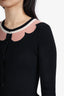 Red Valentino Black/Pink Wool/Silk Peplum Hem Sweater Size XS