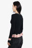 Red Valentino Black/Pink Wool/Silk Peplum Hem Sweater Size XS