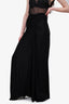 Saint Laurent 2022 Black Ruched Maxi Skirt Size 36