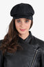 Prada Black Re-nylon Triangle Logo Newsboy Hat Size S