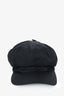 Prada Black Re-nylon Triangle Logo Newsboy Hat Size S