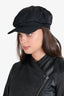 Prada Black Re-nylon Triangle Logo Newsboy Hat Size S