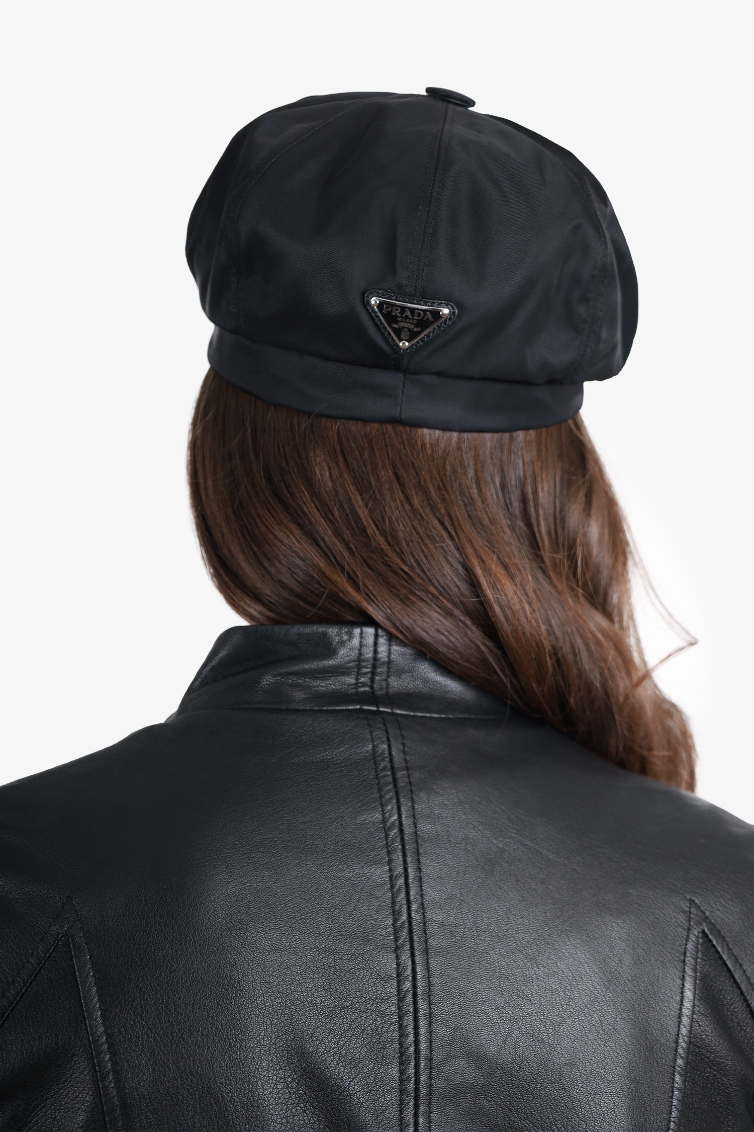 prada PRADA Re-nylon Hat Sサイズ Prada Black Re-nylon Triangle Logo Newsboy Hat Size S – Mine & Yours