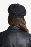 Prada Black Re-nylon Triangle Logo Newsboy Hat Size S